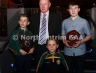 North Antrim County Delegate Sean McKendry with Creggan juvenile winners L-R, Shay Devlin (U10 Indoor), Ronan Colgan (U8 Div 1) and Brian O’Neill (U14 Div 3 Airbourne)