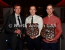 The three North Antrim Hurler of the Year awards this year went to L-R, James Black of Carey Faugh (Intermediate), Paul Shiels of Dunloy Cuchullains (Senior) and Darren Hamill of Glenarm Shane O’Neill (Junior)