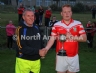 Loughguile Shamrocks Team Captain Connor Gillian pictured with Paul McCaughan